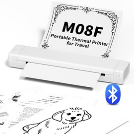 Odaro M08F Thermal Portable Printer Wireless for Travel, Inkless Bluetooth Printer for Phone, Laptop & PC, Compact Mobile Printer Only Support 8.5"X 11" A4/US Letter Thermal Paper (White)