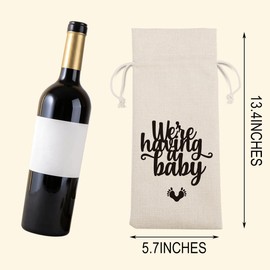 Baby Announcement Wine Bag Pregnancy Announcement Gifts for Grandparents Auntie Aunt New Mom Parents We' re Having a Baby Pregnancy Wine Bag (Wine1610)