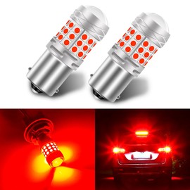 Teguangmei 1156 LED Bulb Super Bright Red 1141 1003 7506 BA15S Tail Lights with Projector 3030 42SMD Chips Brake Lights Backup Reverse Lights Stop Parking Lights, Pack of 2