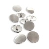 Pack of 10 Flat Smooth Silver Shiny Metal Eyelet Buttons