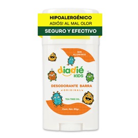 DIADIÉ Kids, Desodorante para Niños, Niñas, Desodorante Natural, Desodorante infantil, No tapa los poros, Elimina mal olor, Barra, 60g, 1 Pack