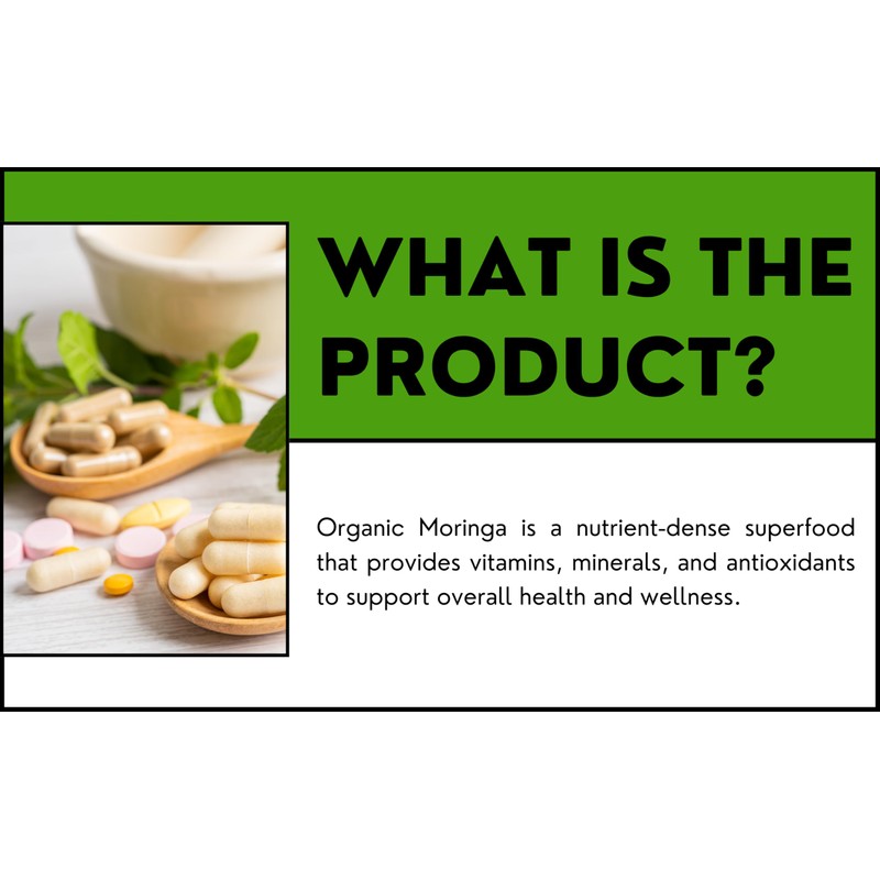 Organic Moringa 500mg - 120 Capsules | Nutrient-Dense Superfood for