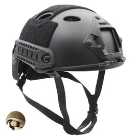 Tactical Helmet Adjustable PJ Helmet Lightweight Fast Protective for Airsoft Paintball CS Game Outdoor Sport (ADJUST-BK)