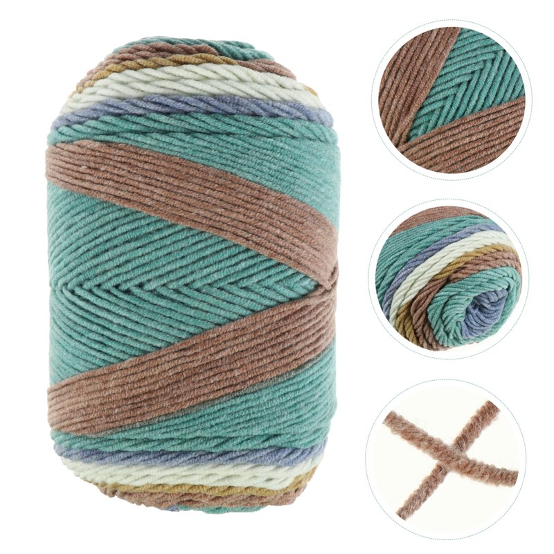 DOITOOL 1roll Strand Rainbow Yarn for Knitting Projects Soft and