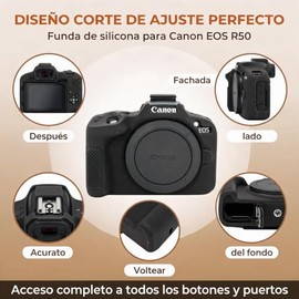 Funda de Silicona para Cámara Canon EOS R50 | Protector Resistente y Antideslizante, Ajuste Preciso | Disponible en Rosa, Negro y Café, Protección Con