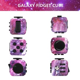 Paochocky Galaxy Fidget Toy Cube Toy with Click Ball, Anti-anxiety Anti-Stress Fidget Toys for Children, Teen, Adult Stress Reliever