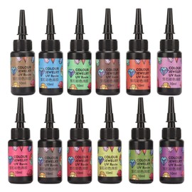 12Pcs UV Resin Assorted Colors Quick Curing Vivid Color Widely Used UV Epoxy Resin for DIY Jewelry Making