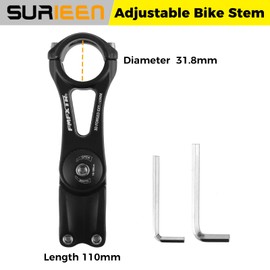 SURIEEN MTB Handlebar Stem 31.8 x 90 mm 110 mm 145 mm 0± 85° Adjustable Handlebar Stem Aluminium Handlebar Riser for Cycling Road Bike Mountain Bike (2 Wrenches)