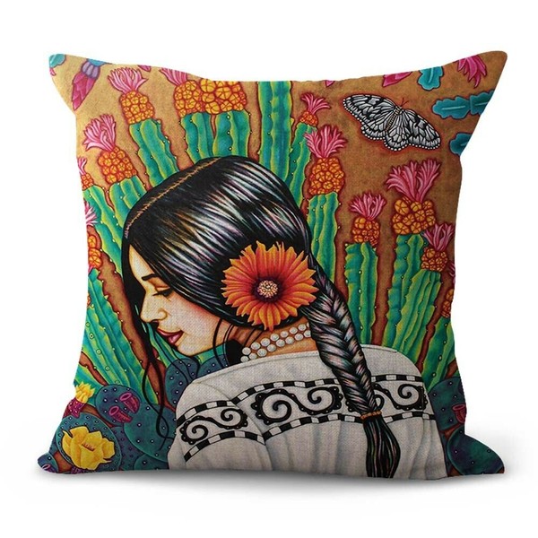 Hispanic Mexico heritage art cushion cover throw pillow case couch