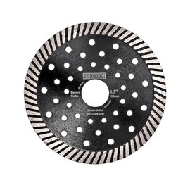 DT-DIATOOL Diamond Blade 4-1/2 Inch for Granite Marble Block Diamond Cutting Disc with Turbo Cutter Heads and Multiple Holes