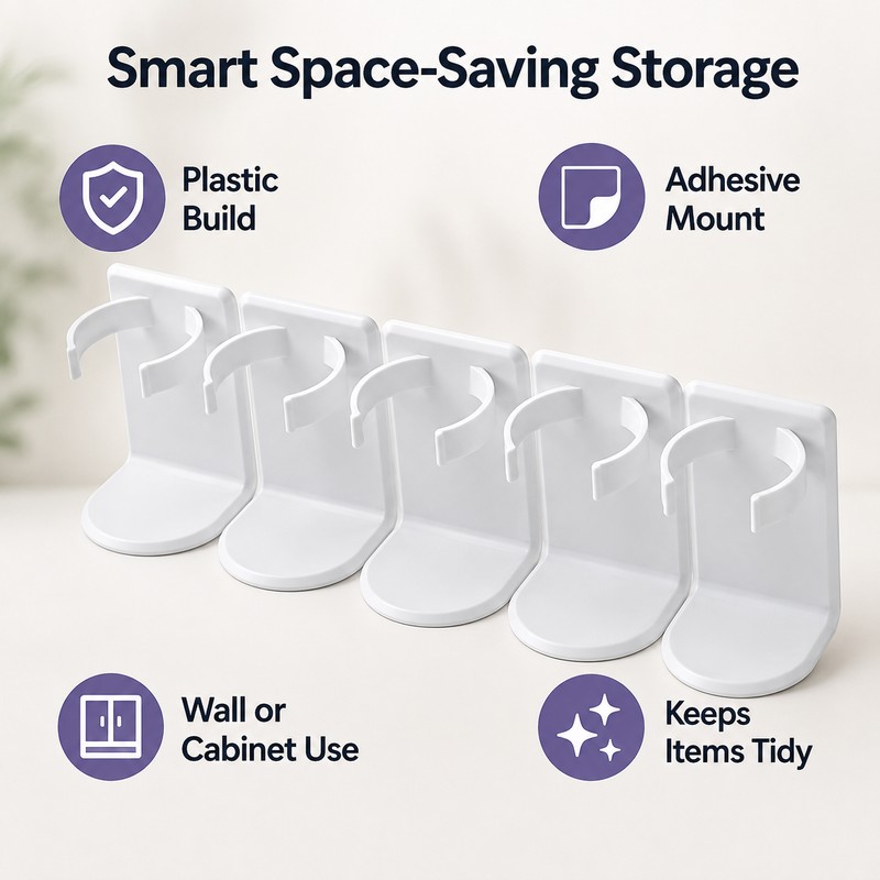 Adhesive Storage Rack for Bathroom Organization – Slim Plastic Wall-Mount