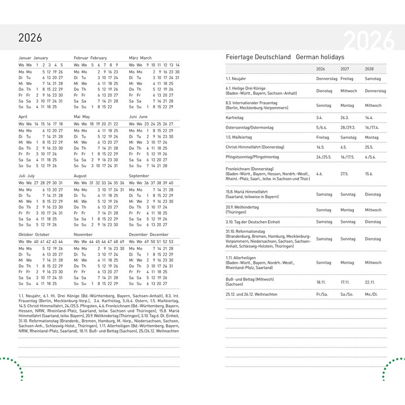 Idena 12043 Pocket Diary 2026, Ladytimer in Format 8.7 x