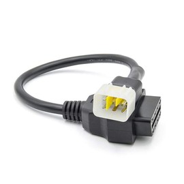 eMoto Solution Universal Motorcycle OBDII Cable 3-Pin 4-Pin 6-Pin to 16-Pin OBD OBD2 Diagnostic Adapter Cable (fit for Delphi Motorbikes, 6 Pin to 16 Pin)