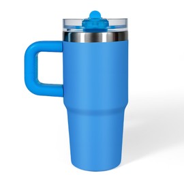 Children's Mini Thermos Flask, 100% Leak-Proof Straw, 14 oz/413 ml Small Cup 304 Stainless Steel Tumbler, Gift for Children, Travel Graduation Gift, Ocean Blue