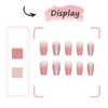 24Pcs Press on Nails Short Square, French Tips False Nails