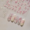 3D Spring Floral Nail Art Stickers, Pink and White Peach