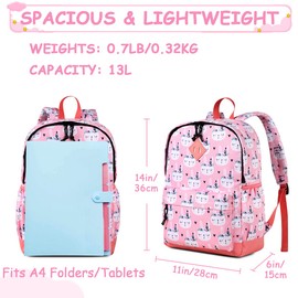VASCHY Toddler Backpack for Girls, Cute Lightweight Water Resistant Preschool Backpack for Kindergarten Little Girls Bookbag Rabbit