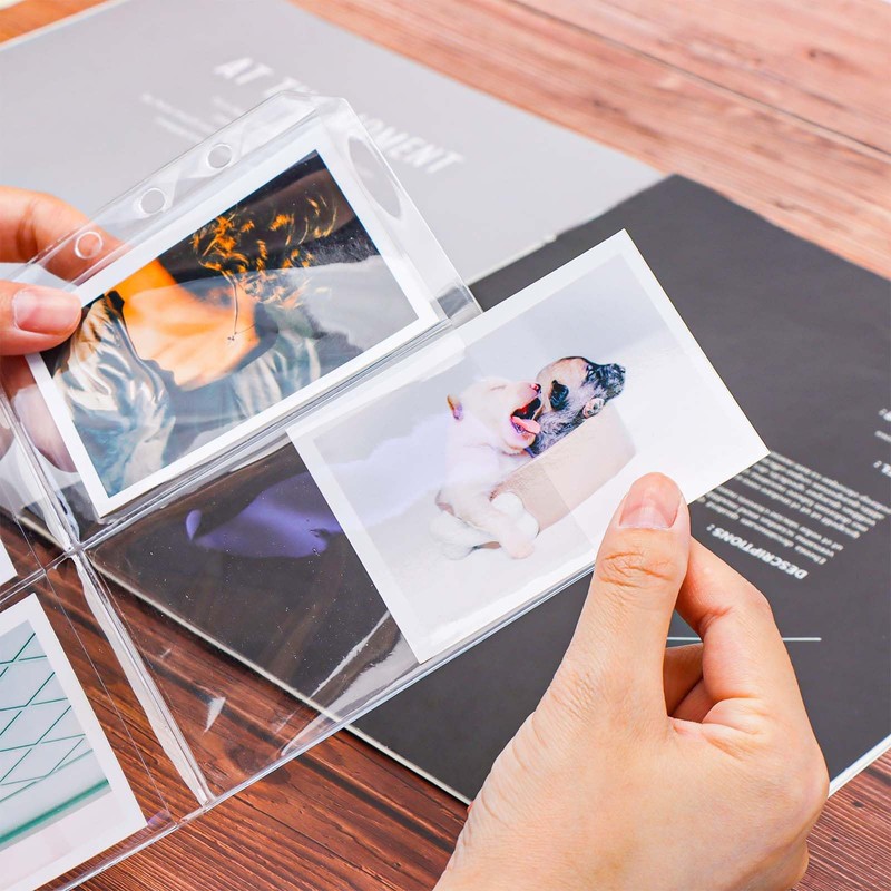 XiowDow 12pcs A5 Binder Pockets Clear PVC Card Holder Top