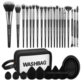 Pinselset Makeup, MAANGE 30 Stück komplettes Make up Pinsel set 5 Produkte enthalten für Puder Foundation Lidschatten Concealer Eyeshadow, Schwarz Schminkpinsel Set