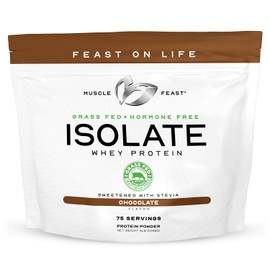 Muscle Feast Grass-Fed Whey Protein Isolate, All Natural Hormone Free Pasture Raised, Whey Isolate Protein Powder for Men and Women, Clean, Gluten-Free, Delicious Isolate Protein - Chocolate, 5lb