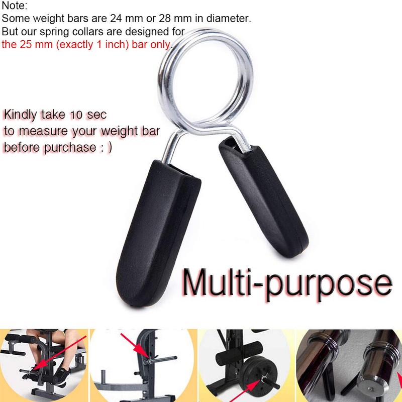Lestino Spring Clip Collars, 1 inch (25 mm) for Smooth