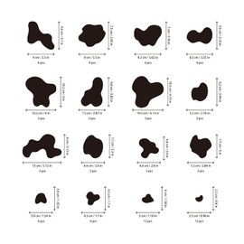 84 Pieces Cow Print Stickers, Wall Decal Cheetah Spot Animal Print Wall Stickers Removable Vinyl DIY Art Dalmation Spots Wall Mural for Bedroom Bathroom Nursery Door Glass Bottle Tile (Black)