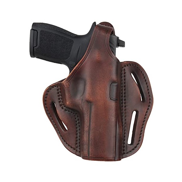 1791 GUNLEATHER Sig P320 Thumb Break Holster - Right Handed OWB Leather Gun Holster - Fits Sig Sauer P220, P227, P320 and Ruger Security-9 (Vintage Brown)