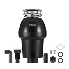 VEVOR Garbage Disposal, 1.25HP 3360RPM Continuous Feed Food Waste Disposer, 3-Bolt Mount Food Waste Grinding System with Sound Reduction, Power Cord & Splash Guard for Kitchen Sinks