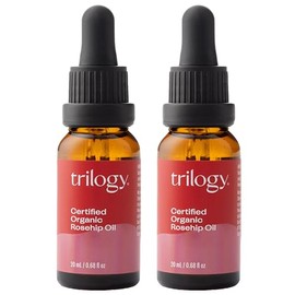 Trilogy Dúo de Aceite de Rosa Mosqueta Orgánico, Nutrición Intensiva, Mejora La Apariencia de Cicatrices, Estrías, Líneas Finas y Arrugas, 0.68 Fl Oz Cada Una