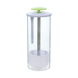 TechTack Herb Keeper and Herb Saver – Premium Borosilicate Glass Storage Container with Ventilation Slots – Easy Access Top Lid Produce Saver Cilantro Container with Drainage Holes