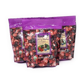 Organic Freeze Dried Berry Medley (A Blend of Organic Blueberries, Strawberries, and Raspberries) Net Wt. 1.2 Oz (34g) - Pack of 3