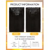 Caliee Clip in Hair Extensions Yaki Straight 22Inch Long PU