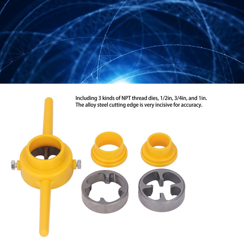 6Pcs Tap Die Set NPT 1/2in 3/4in 1in Alloy Steel