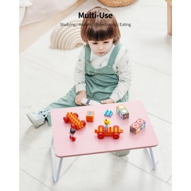FISYOD Foldable Lap Desk, Laptop Bed Desk, Portable Bed Table, Laptop Stand for Bed & Couch, Lightweight & Mini - Pink