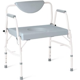 Dr. Dunley Bariatric Drop-Arm Commode – Heavy-Duty Steel Toilet Chair for Disabled & Elderly, 1,000 lb Capacity