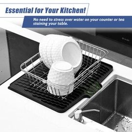 KR KITCHENRAKU Dish Drying Mat 40 x 33 cm Black