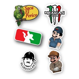 30-Pc Mexican-Themed Parody Sticker Pack Designs! Durable Vinyl, All-Season, Perfect for Hard Hats, Toolboxes, Tumblers & More! Decor Decorative