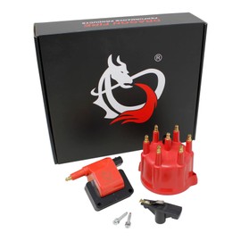 AIP Electronics Dragon FIRE Performance Ignition All Brass Terminal Distributor Cap Rotor Set and High Output Coil Compatible with 1991-1997 Dodge, Jeep, Plymouth Ram 3.9L V6 OEM Fit Kit-1610