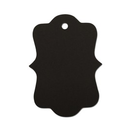 LWR CRAFTS 100 Hang Tags Antique Border with Jute Twines 100ft (2" x 2 3/4", Black)