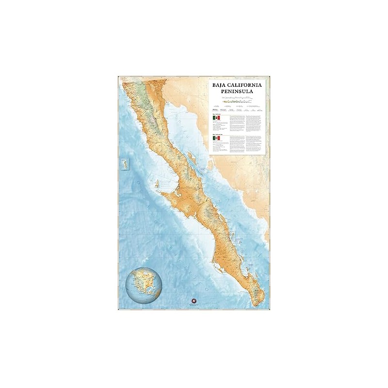 Benchmark Maps: Baja California Peninsula Wall Map - 25 x