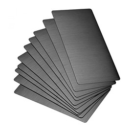 uxcell Blank Metal Card 100x50x0.4mm Brushed 201 Stainless Steel Plate for DIY Laser Printing Engraving Dark Gray 15 Pcs