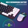 RedThunder K84 Wireless Keyboard and Mouse Combo, Rainbow Backlit Rechargeable