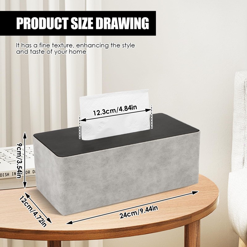 PU Leather Tissue Box, Cosmetic Tissue Box, Tissue Box Holder,