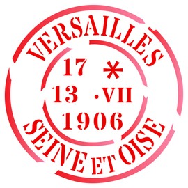 Paris Postmark Stencil, 3 x 3 inch (XS) - Vintage French Themed Word Stencils for Painting Template