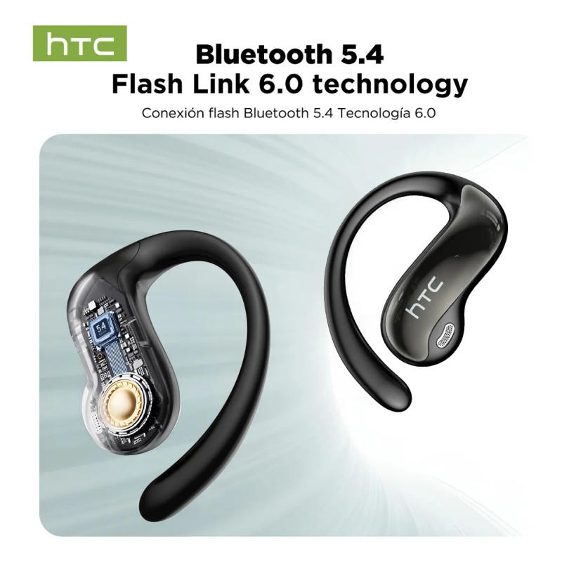 Audífonos Htc Ne19 Ai Audifonos Traductores Bluetooth 5.4 Color Negro