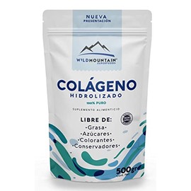 Wildmountain, Colágeno Hidrolizado Puro Suplemento Alimenticio en Polvo Sin Azúcar 500gr                                                              
