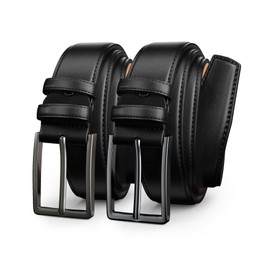 Papaanils Tan Dress Belt for Men,Men's Belts Leather for Jeans,Width1.38, Length40 Pack（2 black with gunblack and gray buckle