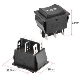 uxcell DPDT Boat Rocker Switch Toggle Switch for Boat Marine 6pins Momentary ON/OFF/ON AC 250V/16A 125V/20A 1pcs