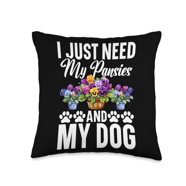 Pansy Flower Seeds for Planting Pansies Flower Gardening Throw Pillow