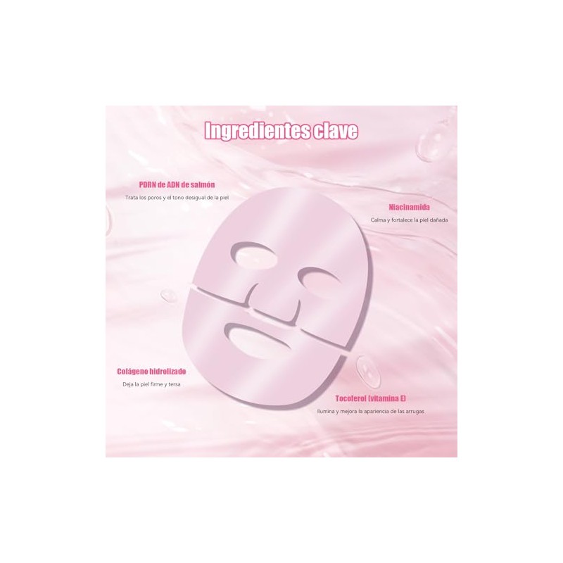 4PCS Bio Mascarilla Colageno, Antifaz de Gel para Cara, Mascarilla
